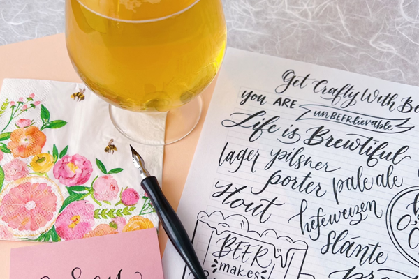 Modern Calligraphy for Beginners at Oak Cliff Brewing Co