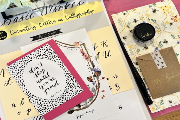 Modern Calligraphy for Beginners at June's Cafe