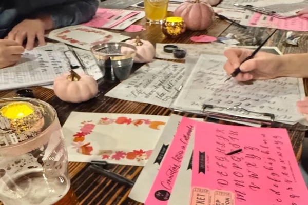 Modern Calligraphy and Pumpkin Lettering for Beginners at Sterling St. Brewery